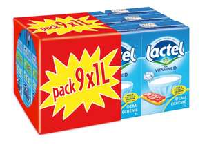 Pack de lait Lactel demi-écrémé 9x1L UHT (1,82€ cagnottés via retrait Drive) - Taverny (95)