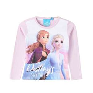 T-Shirt Fille Disney imprimé La Reine des Neiges en Coton Violet - Taille : 2 ans.