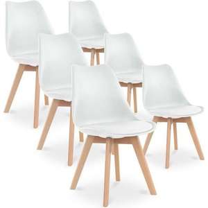 Lot 6 chaises Catherina - Blanc Scandinave (Vendeur Tiers - +20€ sur la cagnotte CDAV)