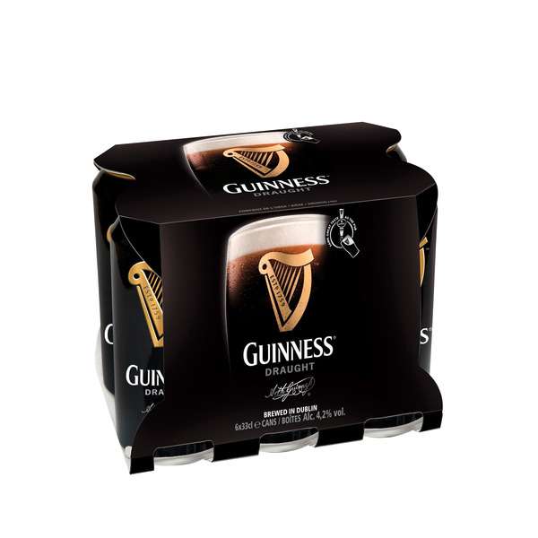 3 Packs de Bières Guinness - 18 x 33cl (via 8.46€ sur la carte + 7.46€ via ODR Shopmium)