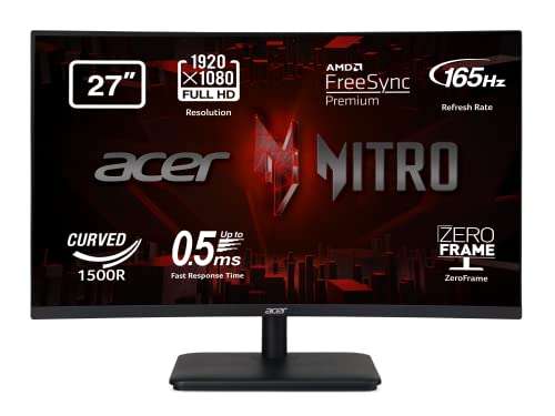 Ecran PC 27" Acer ED270RPbiipx - Full HD, 165 Hz, Dalle VA, Incurvé, 5 ms, FreeSync