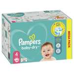 Méga Pack de Couches Pampers Baby Dry - Différentes Tailles (via 20,97€ sur la Carte de Fidélité + ODR de 11,98€)