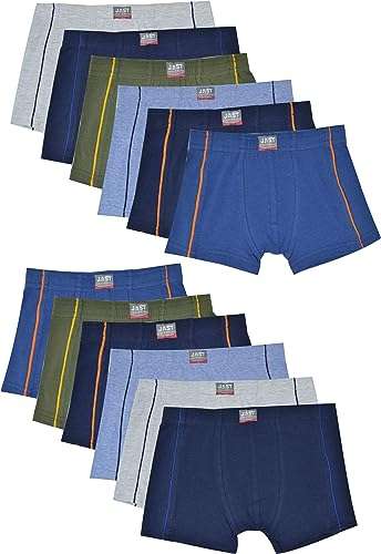 Lot De 12 Boxers Enfant Garçon Coton Confortable 6-18 Ans - Sous-Vêtements Doux