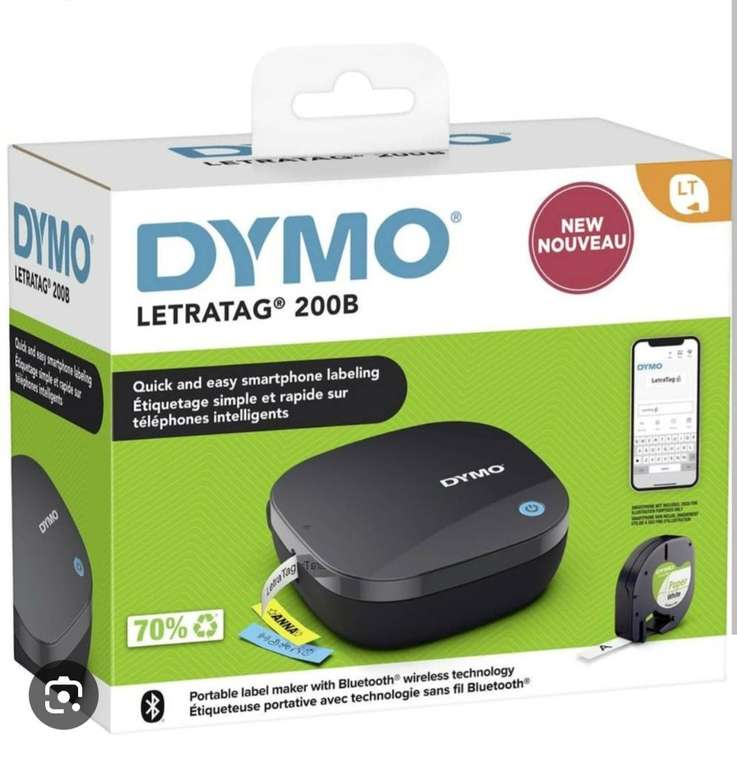 Étiqueteuse sans-fil Dymo LetraTag 200B - Bluetooth (Via 7.47€ sur la carte de fidélité) -Méricourt (62)