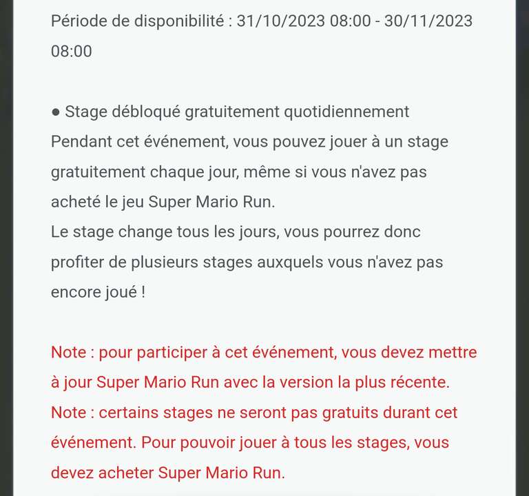 Événement spécial Super Mario Bros. Wonder dans Super Mario Run sur Android et iOS : un Stage Débloqué Gratuitement tous les jours à 8h