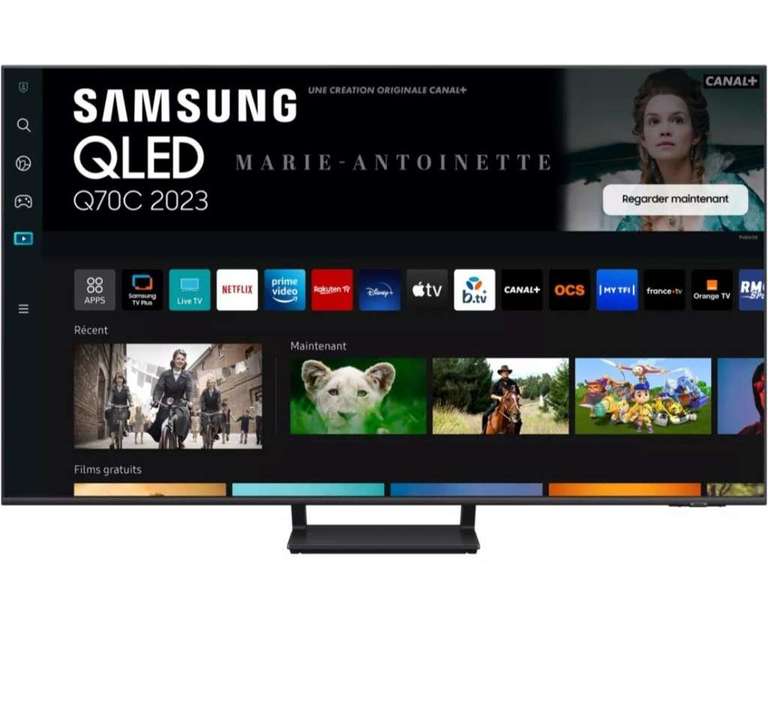 TV 55" QLED Samsung TQ55Q70C - 4K, 100 Hz, Smart TV (via 129.8€ sur la carte)