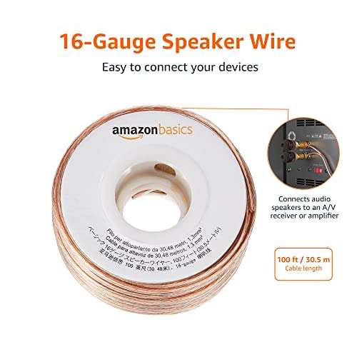 [Prime] Câble audio pour haut-parleur - Calibre 16, Section 1,3 mm², Longueur 30,48 m
