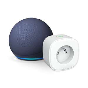 [Prime] Echo Dot (5e génération, modèle 2022), Bleu marine + Meross Smart Plug (Prise connectée WiFi), Fonctionne avec Alexa
