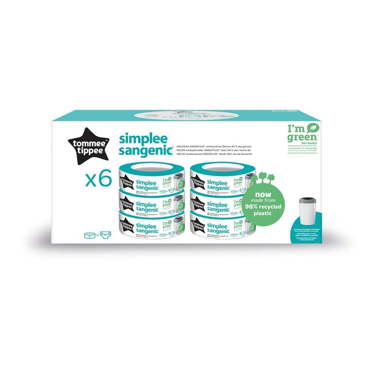 Recharges Pour Poubelle à Couches - Lot De 10, Compatible Tommee Tippee Twist & Click, Angelcare - Film 7 Couches EVOH, Parfum Citron