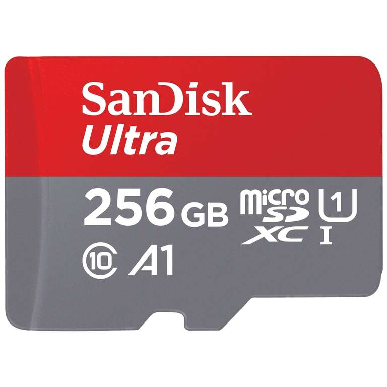 Carte microSDXC SanDisk 256 Go Ultra UHS-I Carte + Adaptateur SD, avec jusqu'à 150 Mo/s