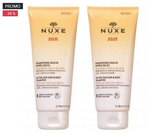 NUXE Sun shampooing douche après-soleil x2 tube 200ml lot de 2