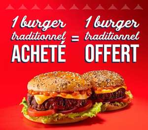 1 Burger Traditionnel acheté = 1 offert (Restaurants Courtepaille participants)