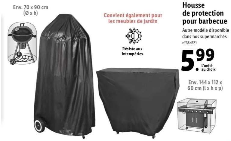 Housse de protection pour barbecue - 144 x 112 x 60 cm ou 70 x 90 cm