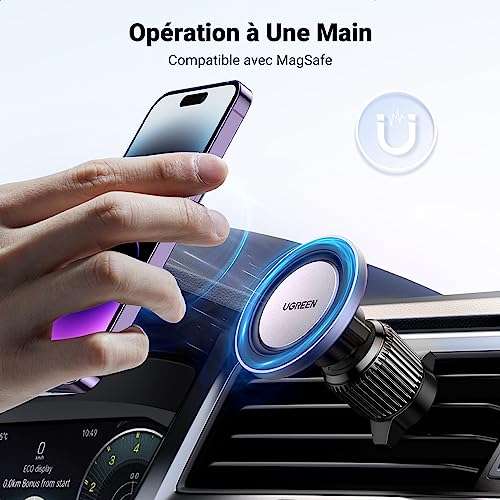 Support voiture UGREEN - Crochet sur grille d'aération, anneau magnétique  compatible MagSafe (Vendeur Tiers - via coupon) –