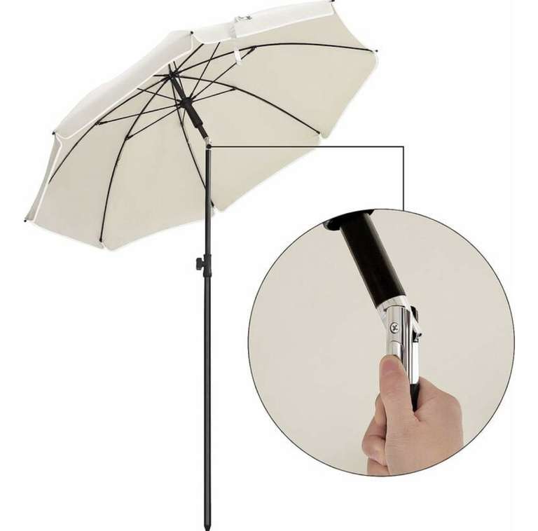 Parasol inclinable + protection Songmics - 160cm, Anti UV UPF 50+ , Beige (via coupon)
