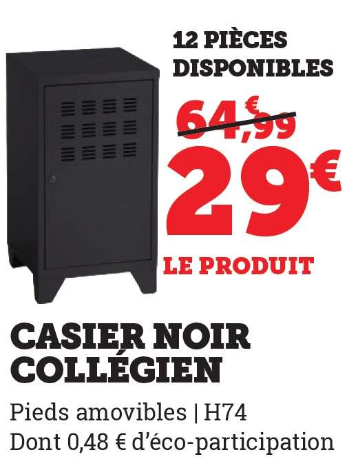 Sélection de produits en promotion - Ex: Casier noir Collégien - Super U Plabennec (29)
