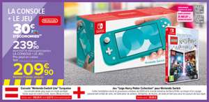 Pack console Nintendo Switch Lite (turquoise ou Jaune) + jeu Lego Harry Potter Collection (via 30€ sur le carte fidélité)