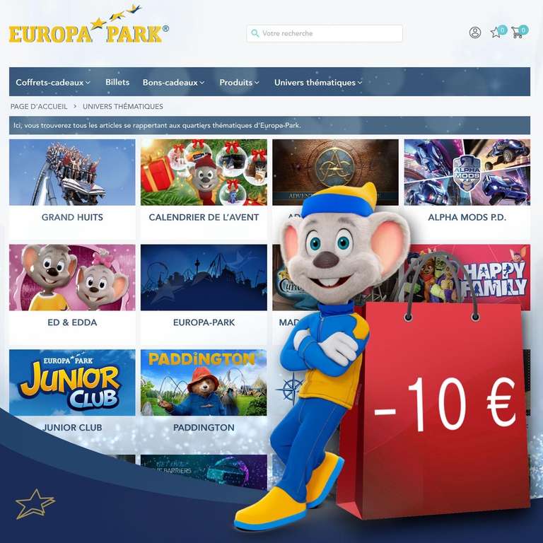 10€ de réduction sur la boutique en ligne EuropaPark (shop.europapark.de)