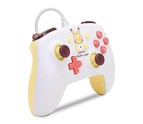 Manette filaire améliorée PowerA pour Nintendo Switch - Pikachu Electric Type, licence officielle Nintendo