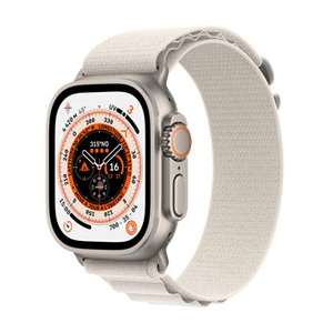 Montre Connectée Apple Watch Ultra + Cellular - boîtier Titane 49mm avec Boucle Alpine Lumière Stellaire Taille S (Sélection de magasins)