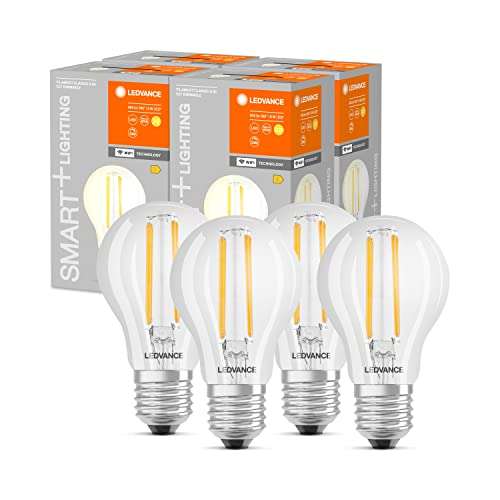 LEDVANCE Lampe LED intelligente avec technologie WiFi, douille E27,  dimmable, couleur de la lumière variable (2700-6500K), couleurs RVB  modifiables