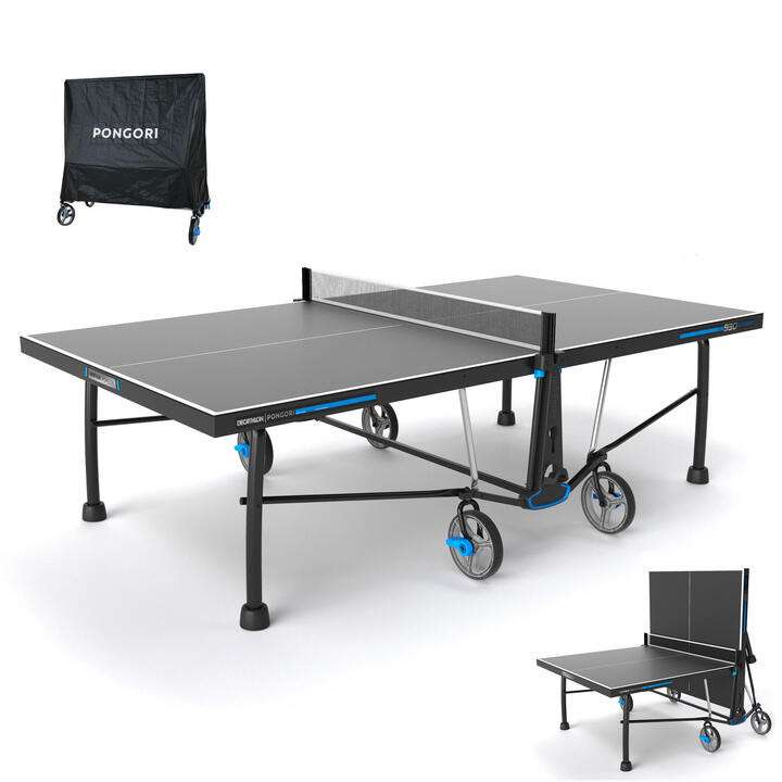 Table de ping-pong extérieure Pongori PPT 930 noire avec housse