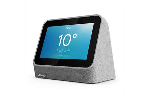 Enceinte sans fil 4" Lenovo Smart Clock 2 - Bluetooth, tactile, LED, Google assistant