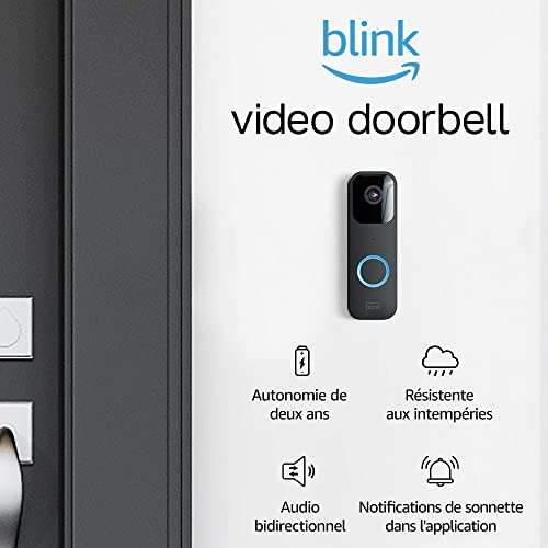 Sonnette vidéo Blink + Blink Sync Module 2, vidéo HD, avec ou sans fil