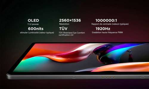 Tablette 11.2 Lenovo Xiaoxin Pad Pro 2022 - OLED 120 Hz, MediaTek 1300T,  RAM 6 Go, 128 Go - ROM Globale –