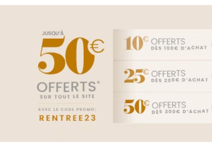 10 offert d s 100 d achat 25 d s 200 ou 50 d s 300 sur tout