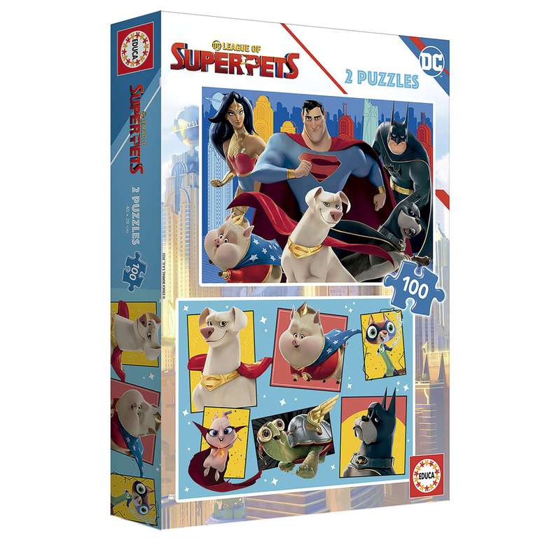 Lot de 2 Puzzles pour Enfants de 100 pièces EDUCA, DC League of Super-Pets