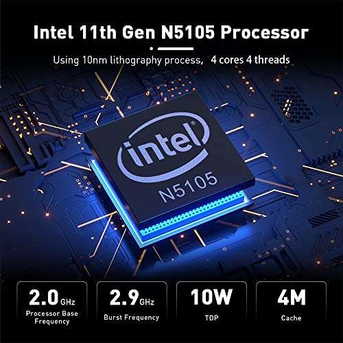 Mini PC Beelink U59 Pro - CPU Jasper Lake N5105, 8 Go DDR4 + 500 Go SSD M.2, 2.4 + 5.8 GHz WiFi, 1000 Mbps, BT 4.0 (vendeur tiers)