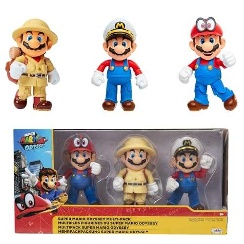 Pack de 3 Figurines Mario - Nintendo Jakks Pacific, Super Mario Odyssey, 10  cm –