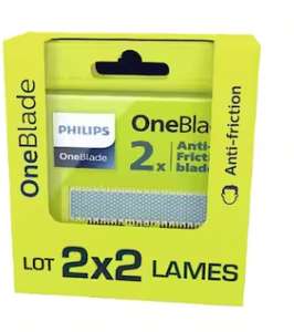 2 paquets de 2x2 lames Philips OneBlade antifriction (8 lames)