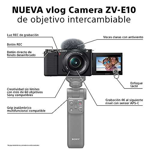 Appareil photo vidéo hybride Sony Alpha ZV-E10 APS-C Vlog - Optique zoom motorisée 16-50mm f/3.5-5.6