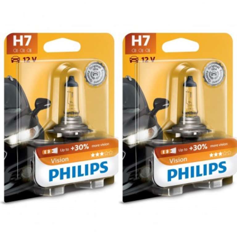 Lot de 2 ampoules de phare halogène Philips Vision - H7, 55W
