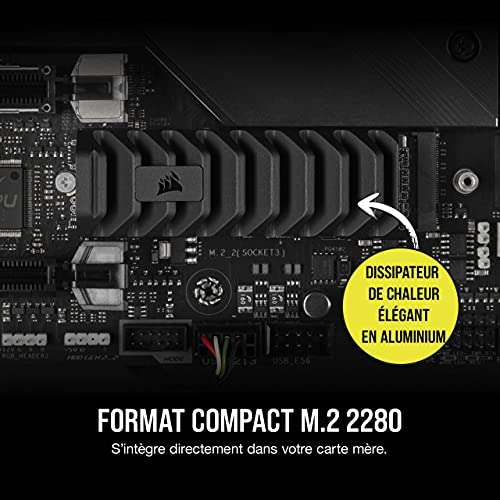 [Prime] SSD interne M.2 NVMe 4.0 Corsair MP600 PRO XT - 2 To, TLC 3D, DRAM (Jusqu'à 7100-6800 Mo/s)