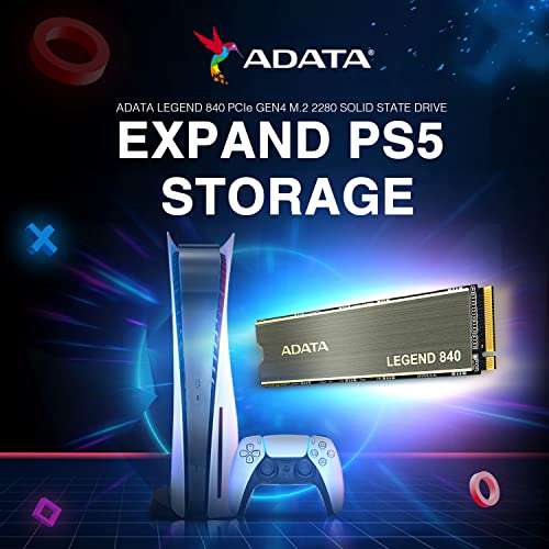 SSD interne M.2 NVMe 4.0 Adata Legend 840 Gen4 - 1 To, avec Dissipateur (Compatible PS5)