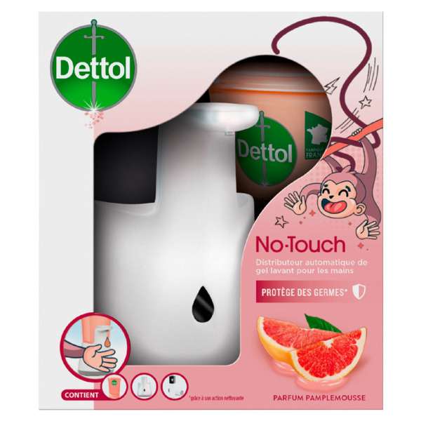 Distributeur de savon automatique Dettol + recharge pamplemousse