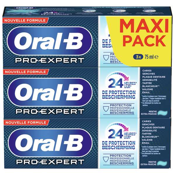 Lot de 3 dentifrices Oral-B - 3x75 ml, différentes variétés