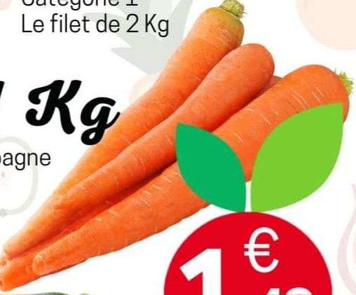 Filet de 2kg de carottes (Catégorie 1 Origine France) - 2kg