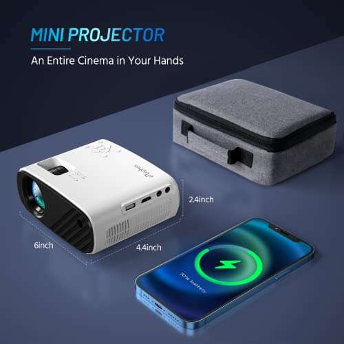 Videoprojecteur, Mini Projecteur Portable, 8000L Retroprojecteur