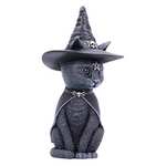 Figurine Nemesis Now Purrah Chat Occulte Chapeau de sorcière Noir 13,5cm