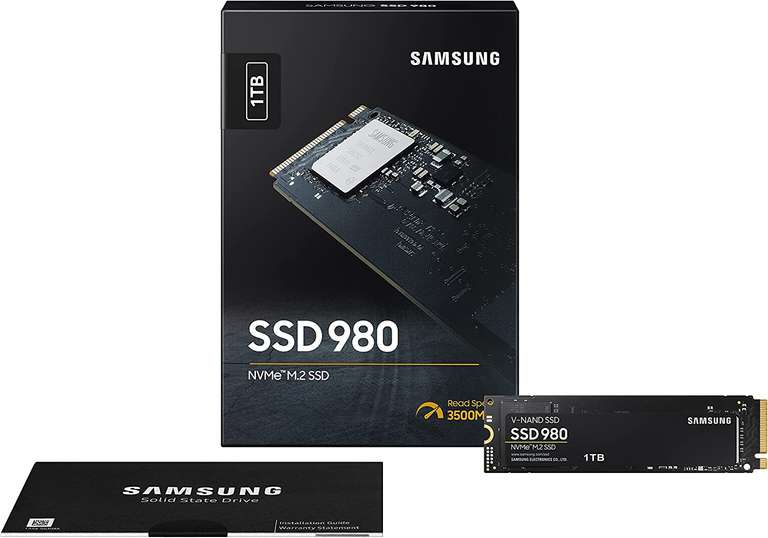 SSD interne M.2 NVMe Samsung 980 (MZ-V8V1T0BW) - 1 To (TLC 3D), Jusqu'à 3500 - 3000 Mo/s