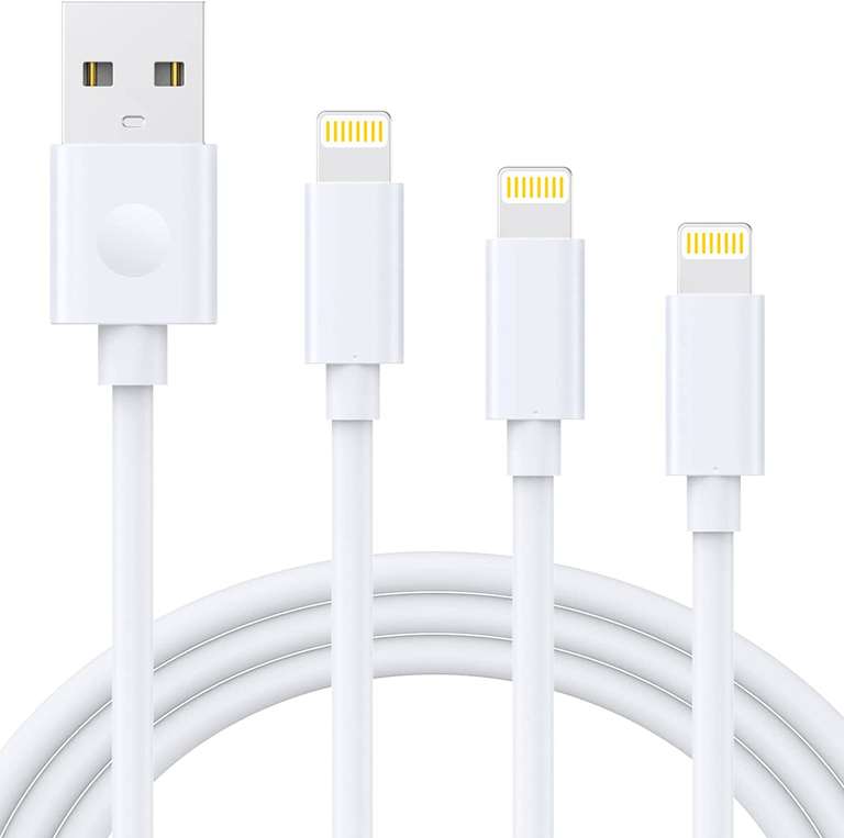 [Prime] Lot de 3 câbles USB Lightning Avoalre (Certification Apple MFi) - 1m + 2m + 3m (via coupon - vendeur tiers)