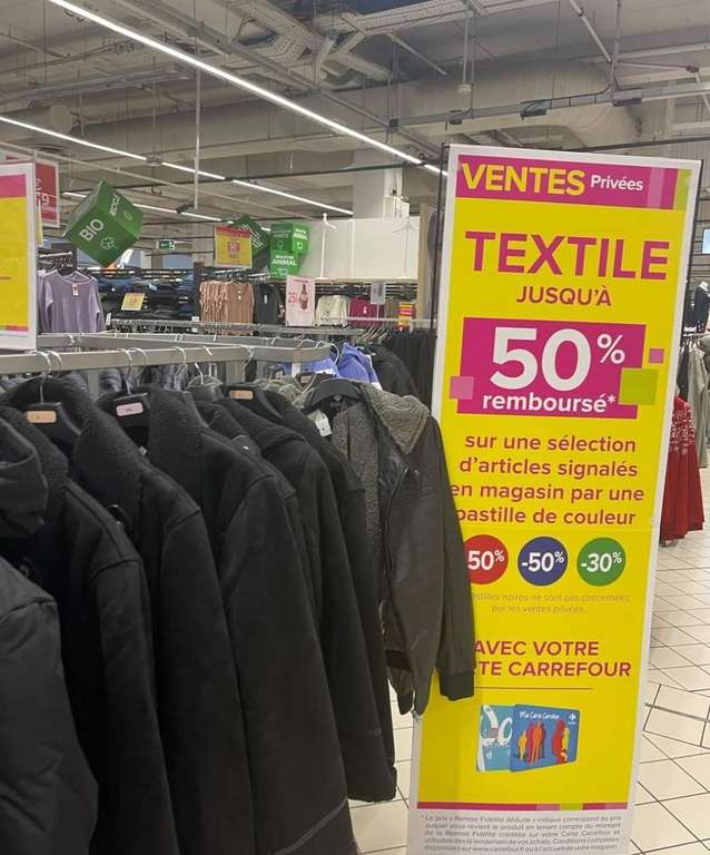Sélection d'articles textile en promotion (remboursés sur la carte fidélité) - Saint Quentin en Yvelines (78)