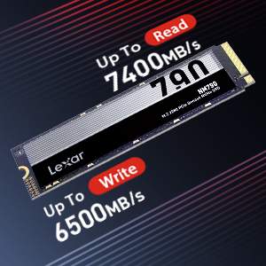 Lexar NM790 SSD Interne 4To avec dissipateur Thermique, M.2 2280 PCIe  Gen4x4 NVMe 1.4 SSD, Jusqu'à 7400 Mo/s en Lecture, 6500 Mo/s en écriture,  pour PS5, PC et Les Joueurs (LNM790X004T-RN9NG) 