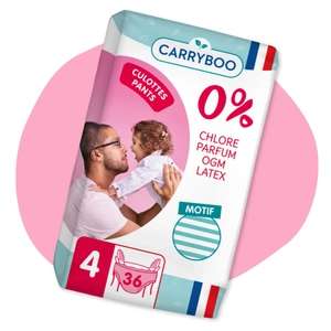 20% de réduction sur les couches, culottes et soins (carryboo.com)