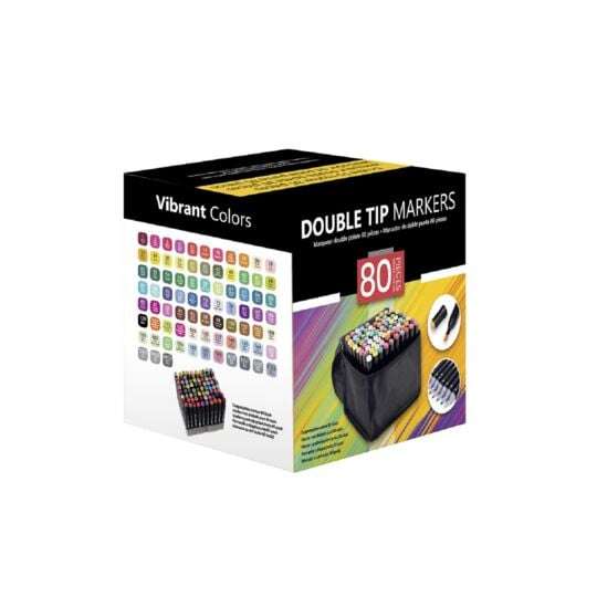 La boîte de 80 marqueurs double pointes Vibrant Colors
