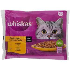 Nourriture humide pour chat Whiskas - Les festins à la volaille, 4x85 grammes